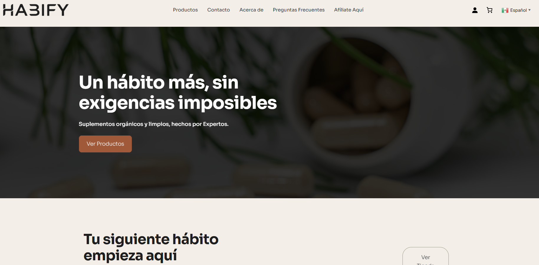 Vista previa del sitio Habify